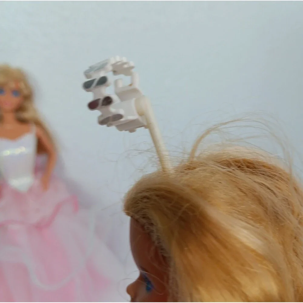 Barbie Super Hair 1986 Doll Super Star 80s Big Hair Blue Eyeshadow Pink Dress